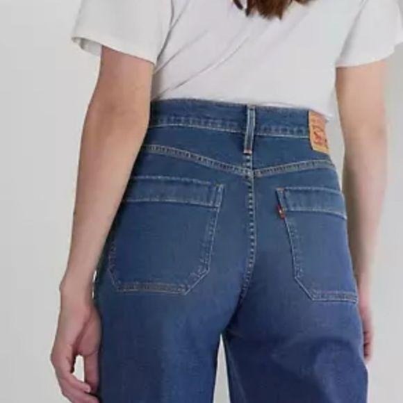 LEVI'S Mile High Cropped Wide Leg Jeans Button Fly - Picture 2 of 3